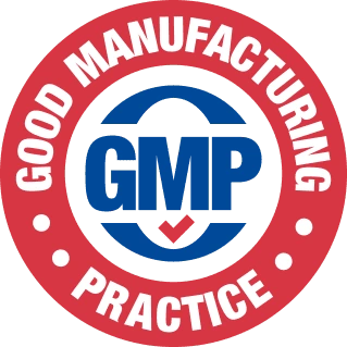Glucotide GMP certified manufacturing badge